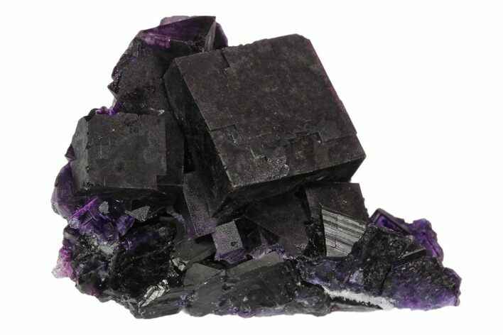 Dark Purple Cubic Fluorite Crystal Cluster - China #128927